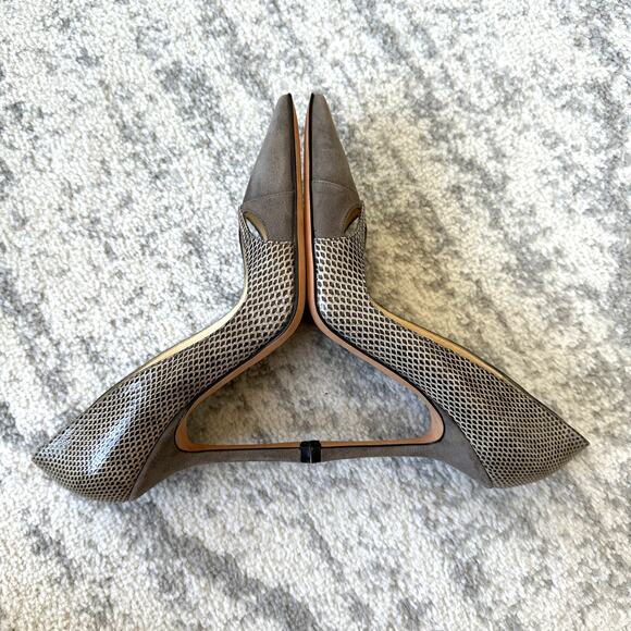 Jimmy Choo Grey Suede & Snakeskin Pumps Size 38 - Picture 9 of 14